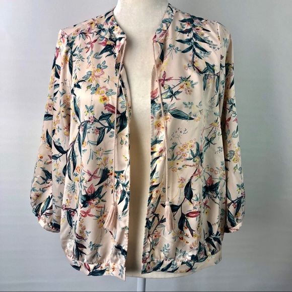 LC Lauren Conrad Tops - Lauren Conrad tassel open front floral cardigan